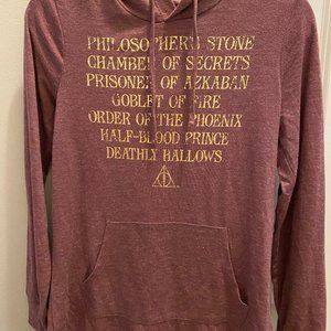 NEW Maroon Harry Potter Hoodie W/Book Names (S)